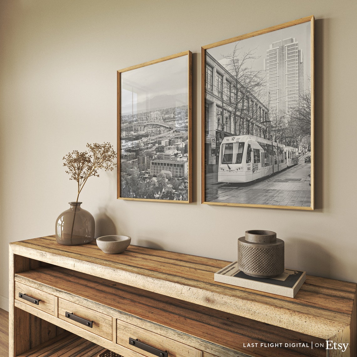 Portland Print Oregon Poster Cityscape Portland Poster Black And White Photo United States Oregon Print City Skyline Downtown Art - Image 4