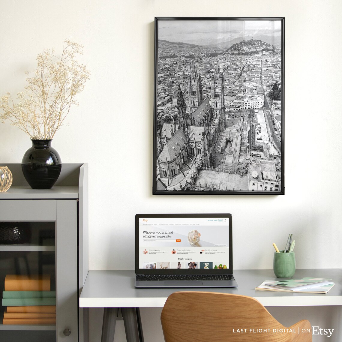Quito Cityscape, Black White Travel Poster - Image 3