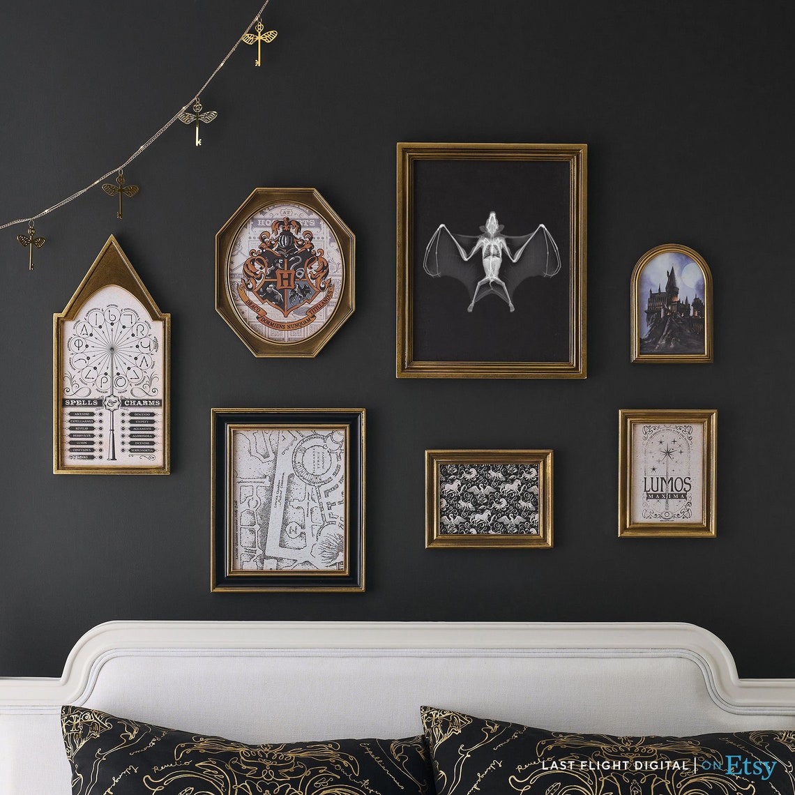 Bat X Ray Art Wings Spread Skeleton Black Background Nature Poster - Image 2