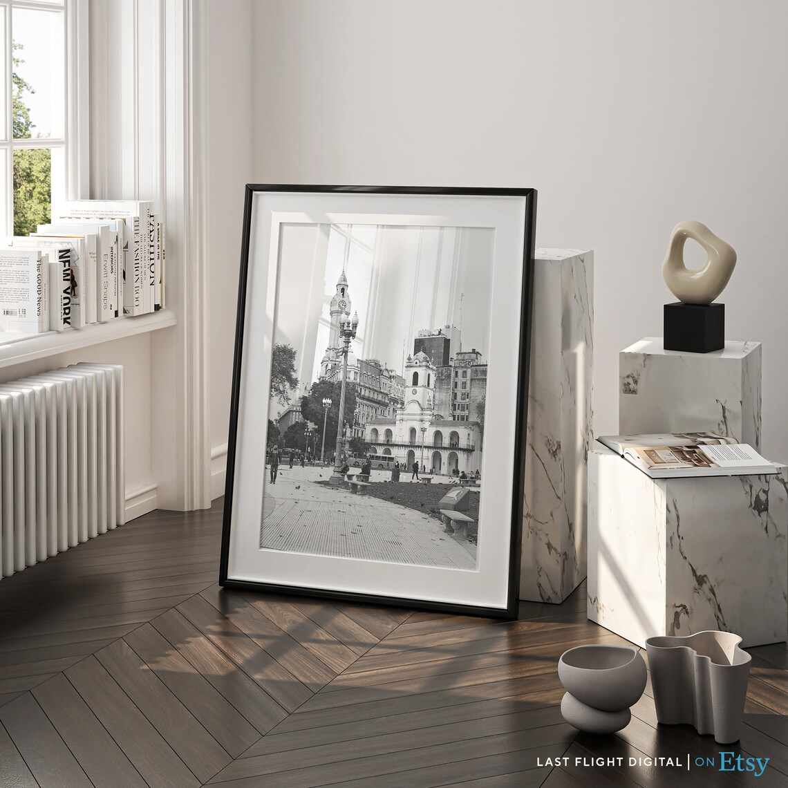 Buenos Aires Cabildo Plaza De Mayo Argentina Black And White Poster - Image 5