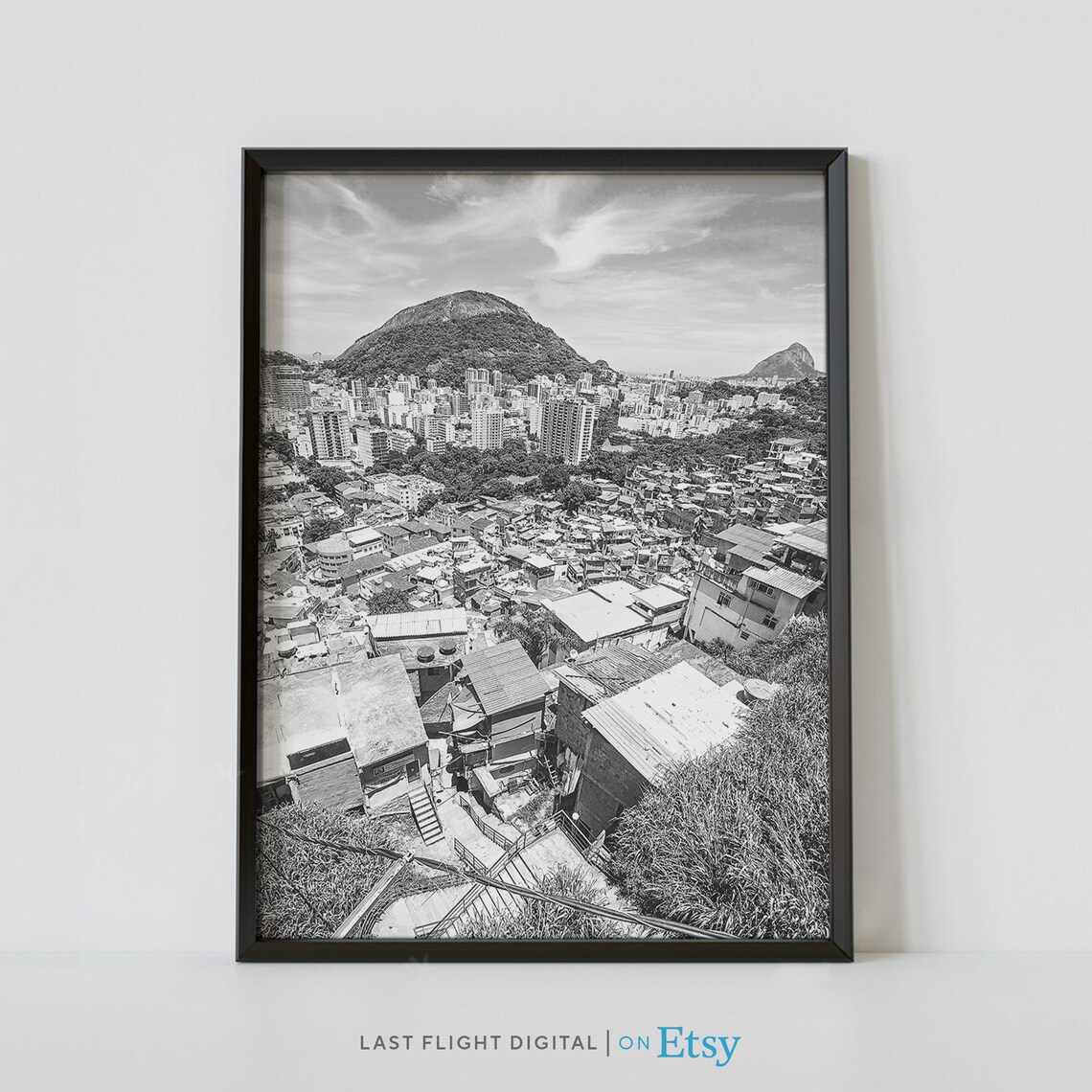 Brazil Print Rio De Janeiro Poster Favelas Brazil Art Travel Black White Photo South America Beach Christ Redeemer Brazil Poster