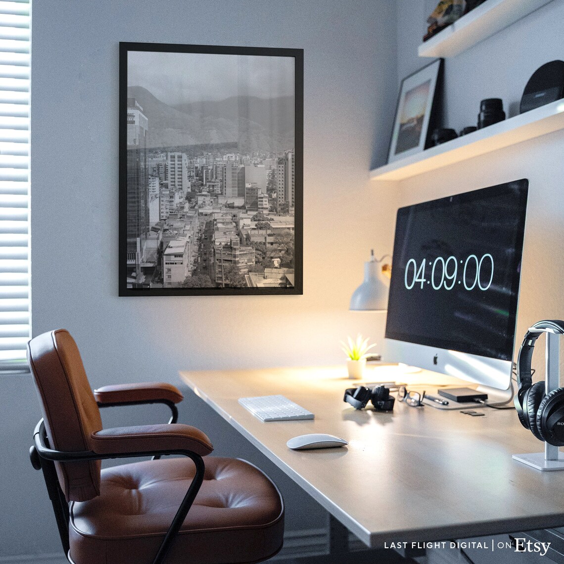 Caracas Black White Cityscape Travel Poster - Image 2