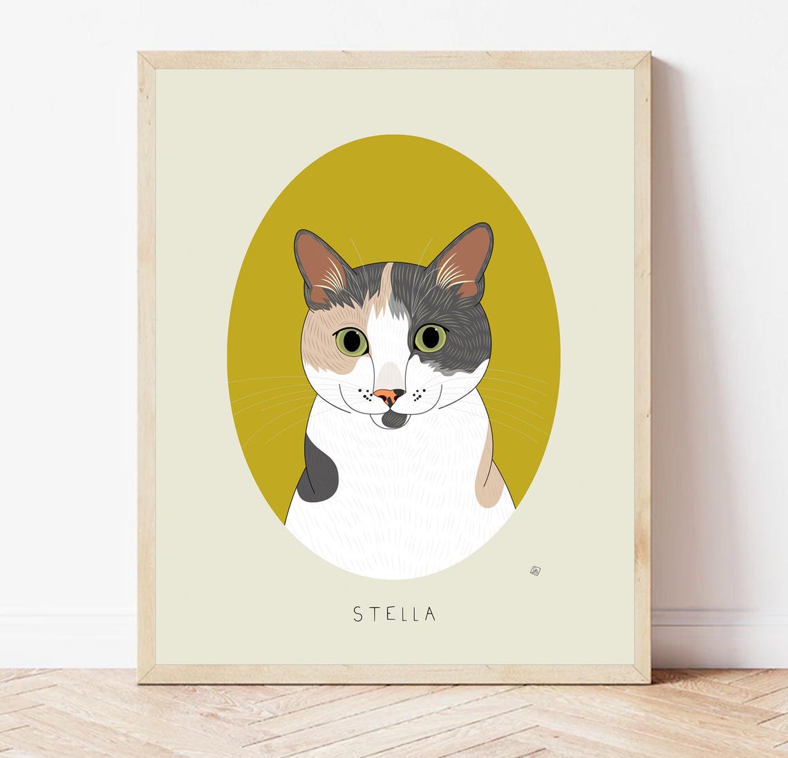 Bertha Blue Eyed Colorpoint Cat Named Portrait Custom Cat Poster - Image 6