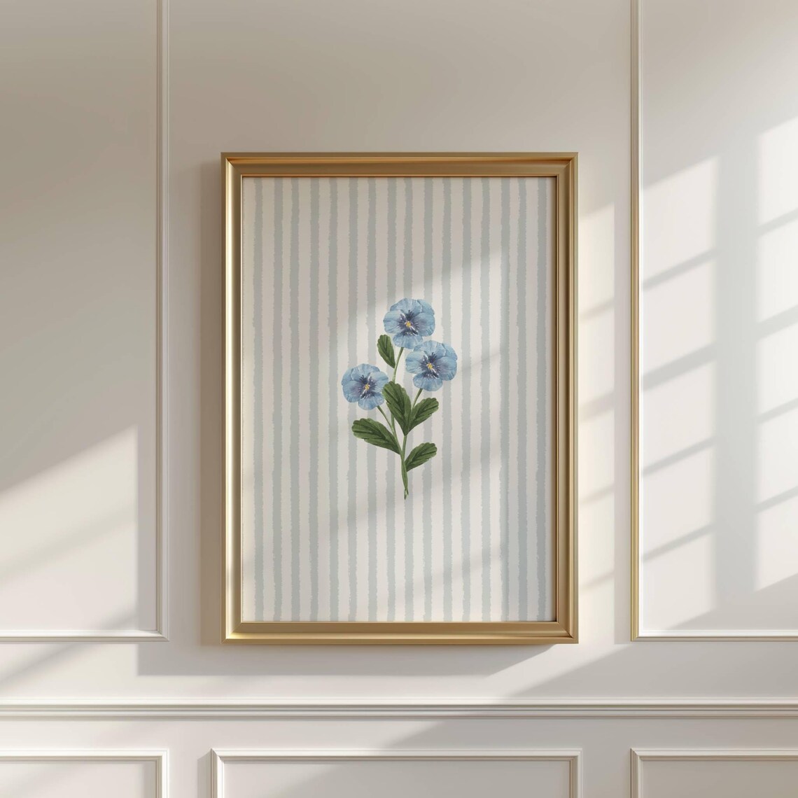 Blue Flower Bunch Botanical Vintage Art Print