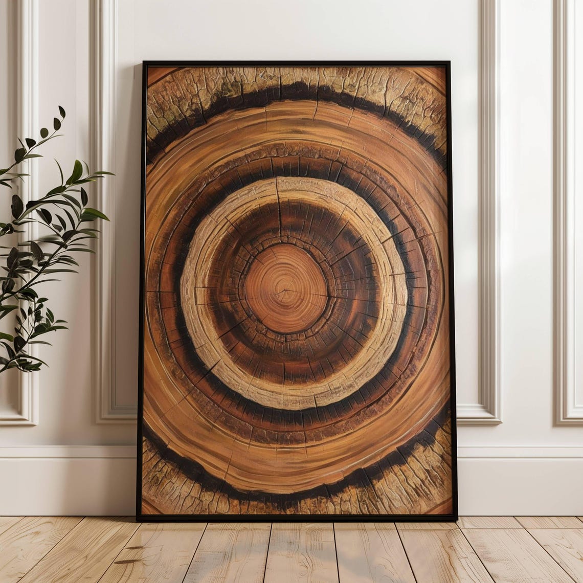 Tree Trunk Growth Rings Abstract Rustic Brown Wood Nature Poster