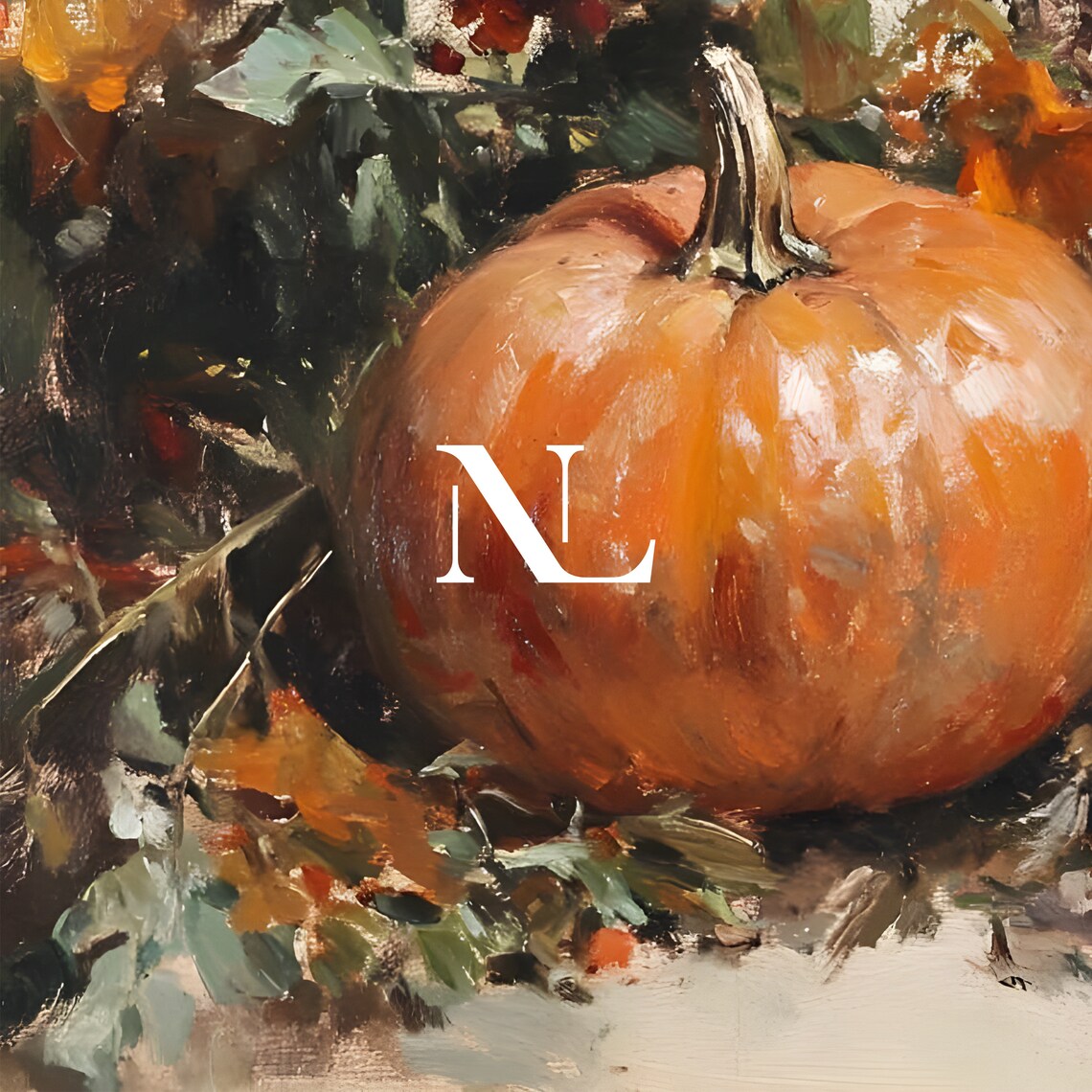 Pumpkin With Sunflowers And Wildflowers Harvest Still Life Poster - Image 2