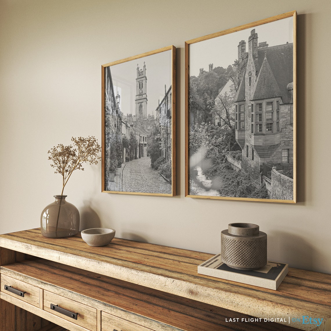 Uk Poster Edinburgh Print Dean Village Coast Uk Print Edinburgh Poster Black White Photo Cityscape Skyline United Kingdom Village - Image 4