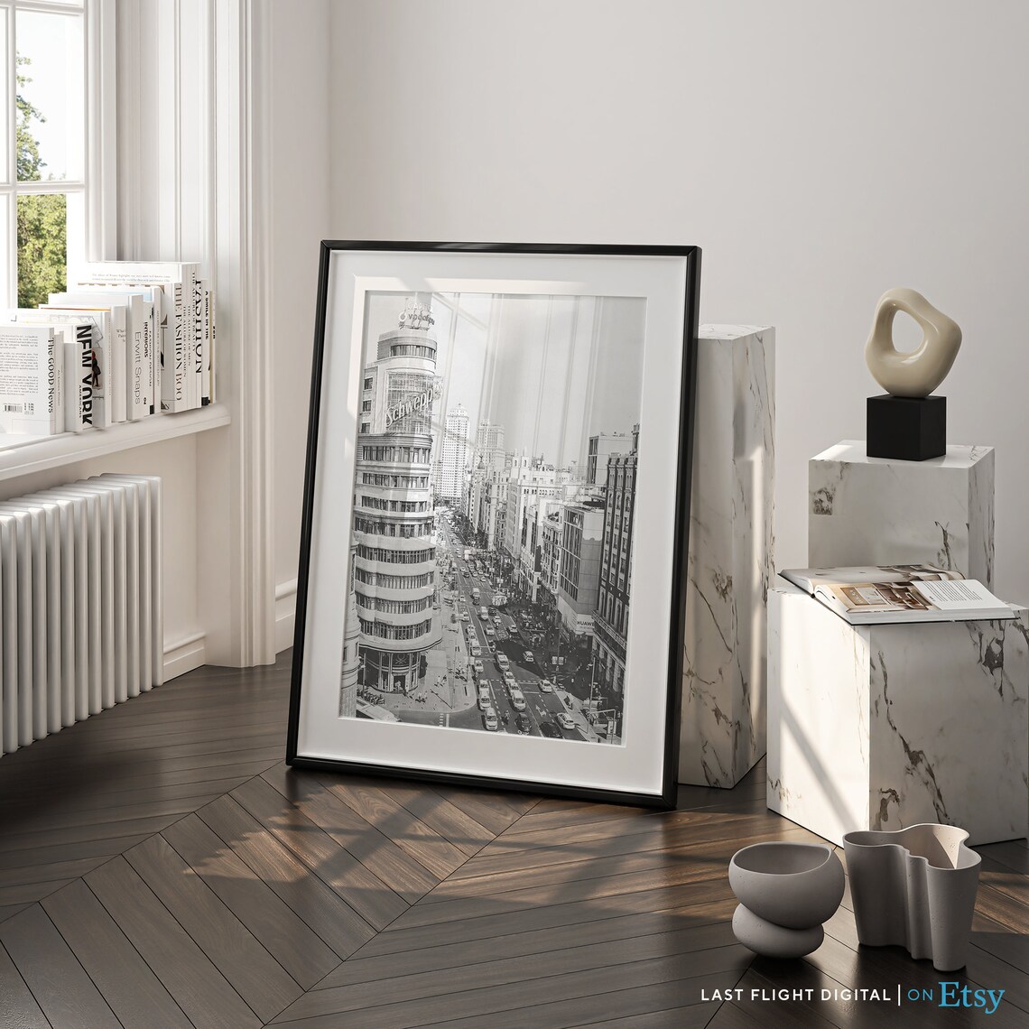 Madrid Travel Poster, Spain City Streets Cityscape - Image 4