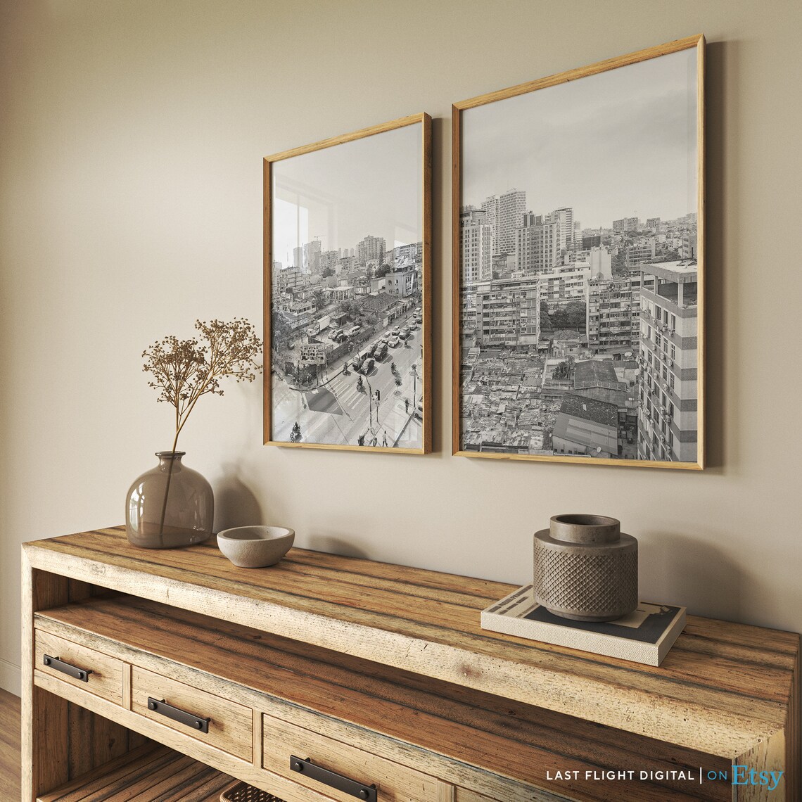 Luanda Angola City Skyline Urban Black And White Photo Poster - Image 4
