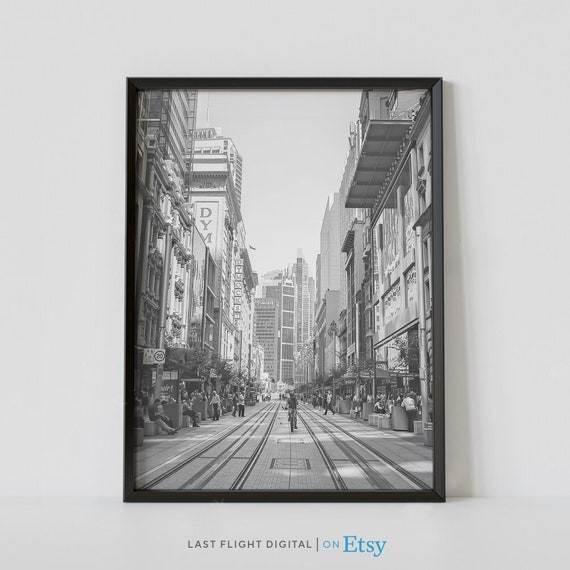 Sydney Australia Black and White Cityscape Poster