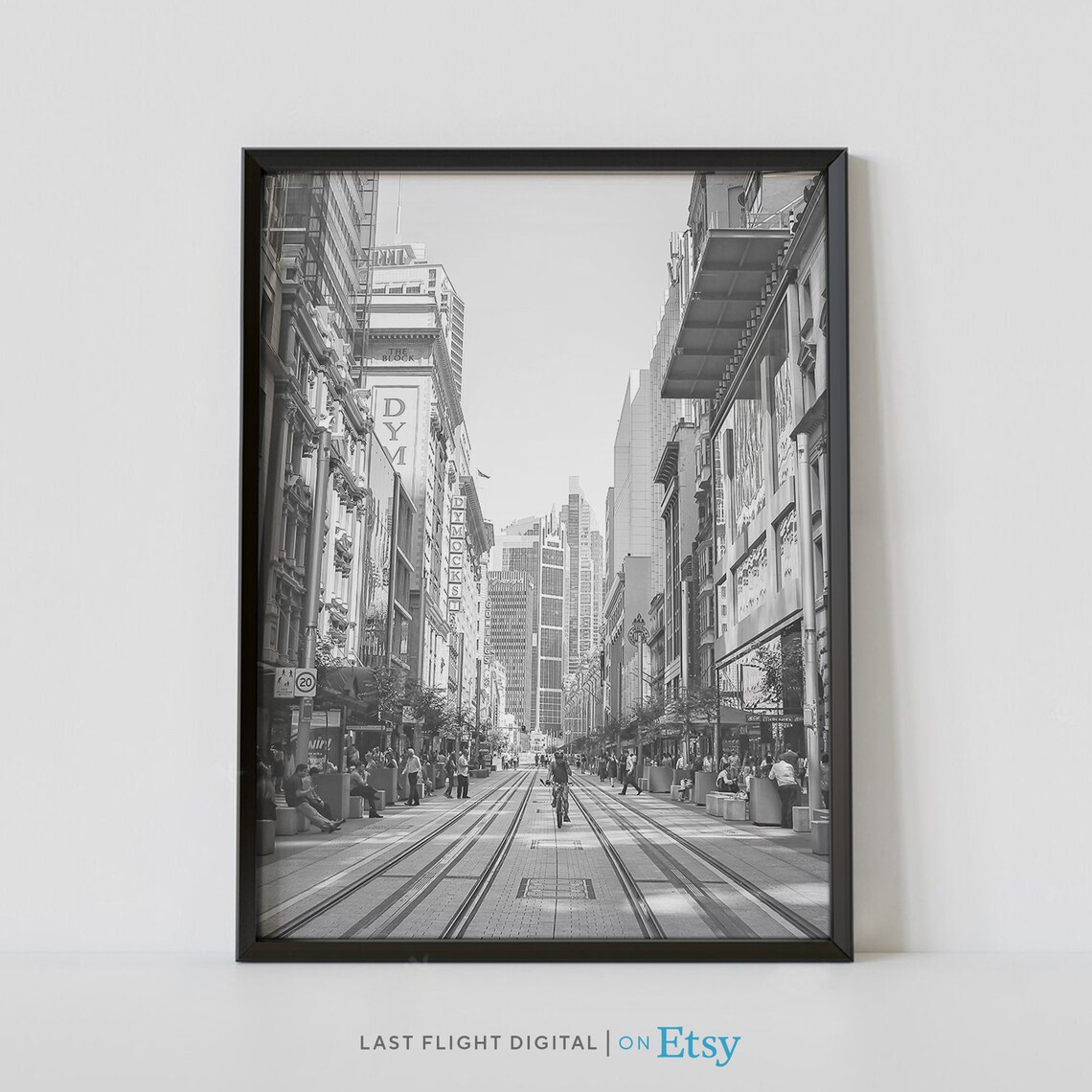 Sydney Australia Black and White Cityscape Poster