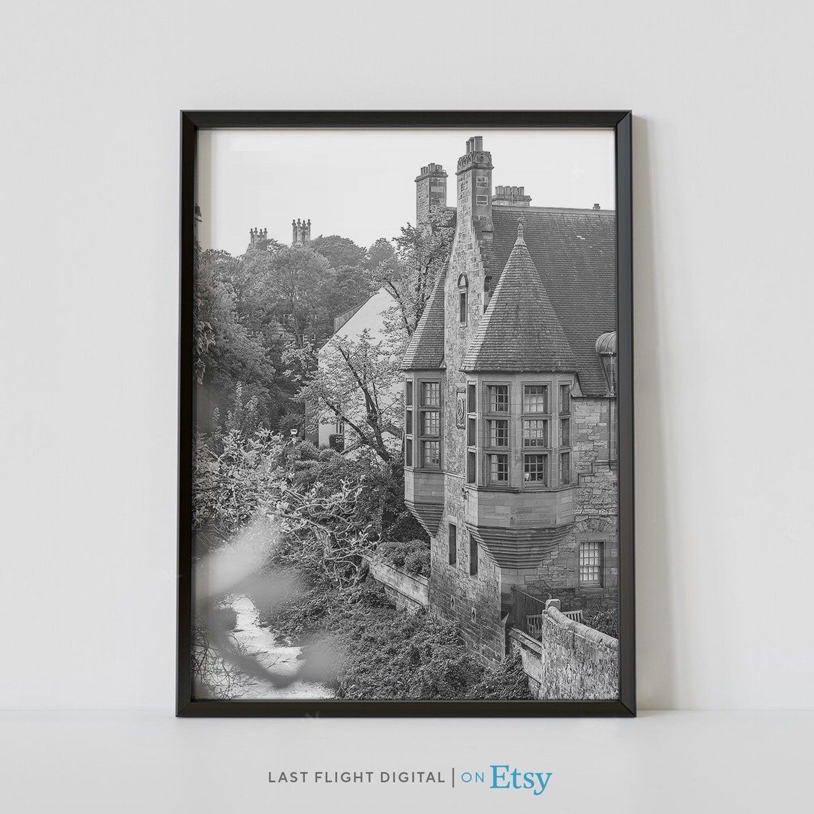 Uk Poster Edinburgh Print Dean Village Coast Uk Print Edinburgh Poster Black White Photo Cityscape Skyline United Kingdom Village