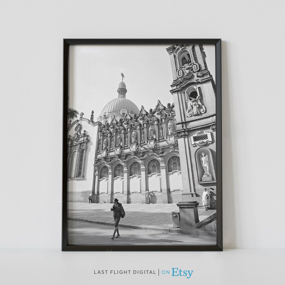 Addis Ababa Ethiopia Holy Trinity Cathedral Black White Poster