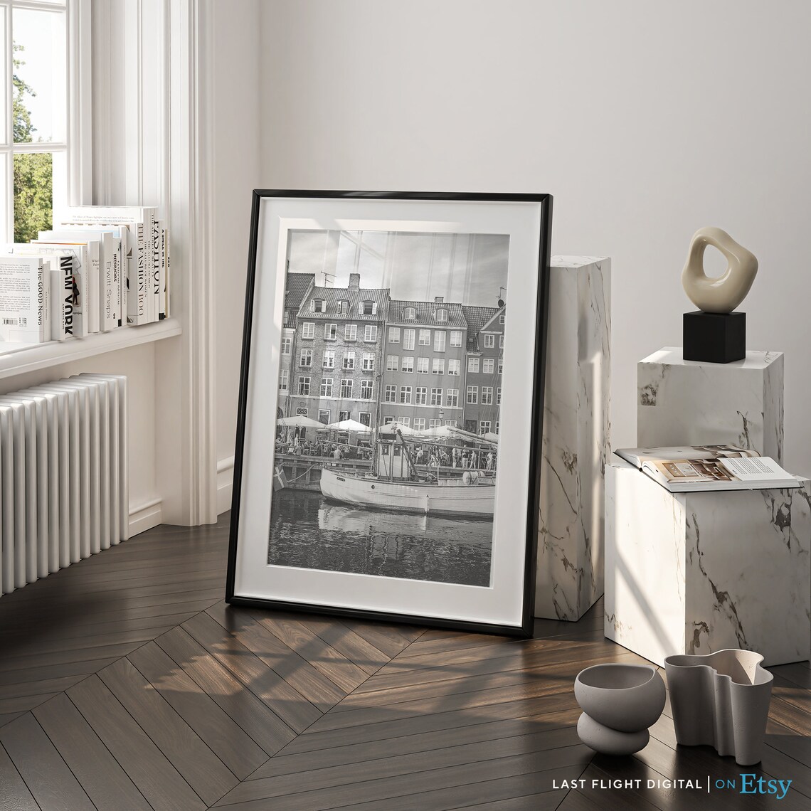 Copenhagen Denmark Black White Photography Poster - Image 3