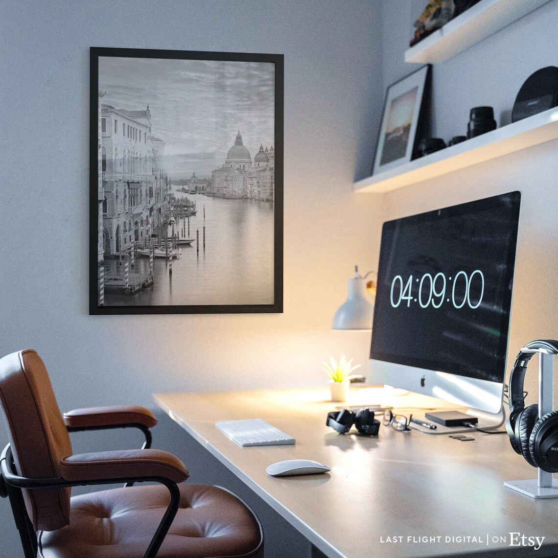 Venice Print Italy Poster Venice Wall Art Venice Poster Black And White Photo Venice Italy Canal Travel Italy Print Print - Image 2