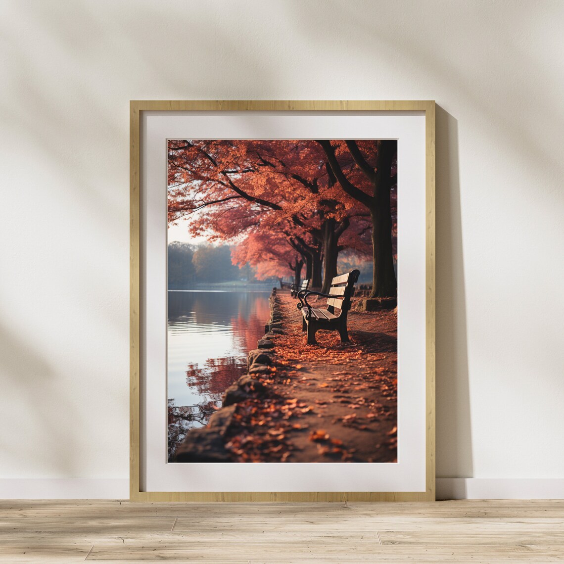Autumn By The River Poster Print, Seasonal Decor
