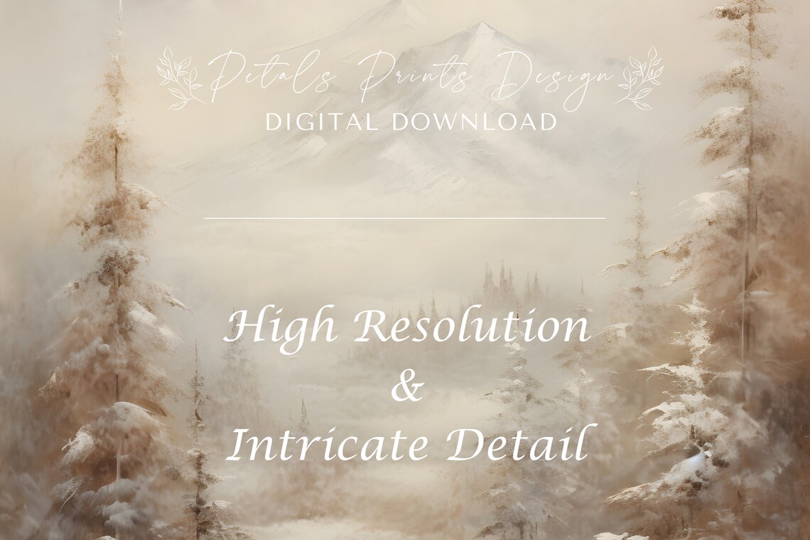 Rustic Winter Landscape, Vintage Snowy Countryside Art Print - Image 3