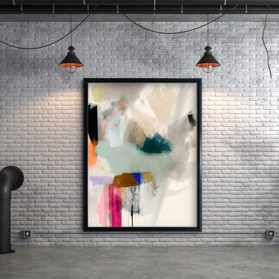 Extra Large Modern Abstract Art Print Colorful Geometric Design