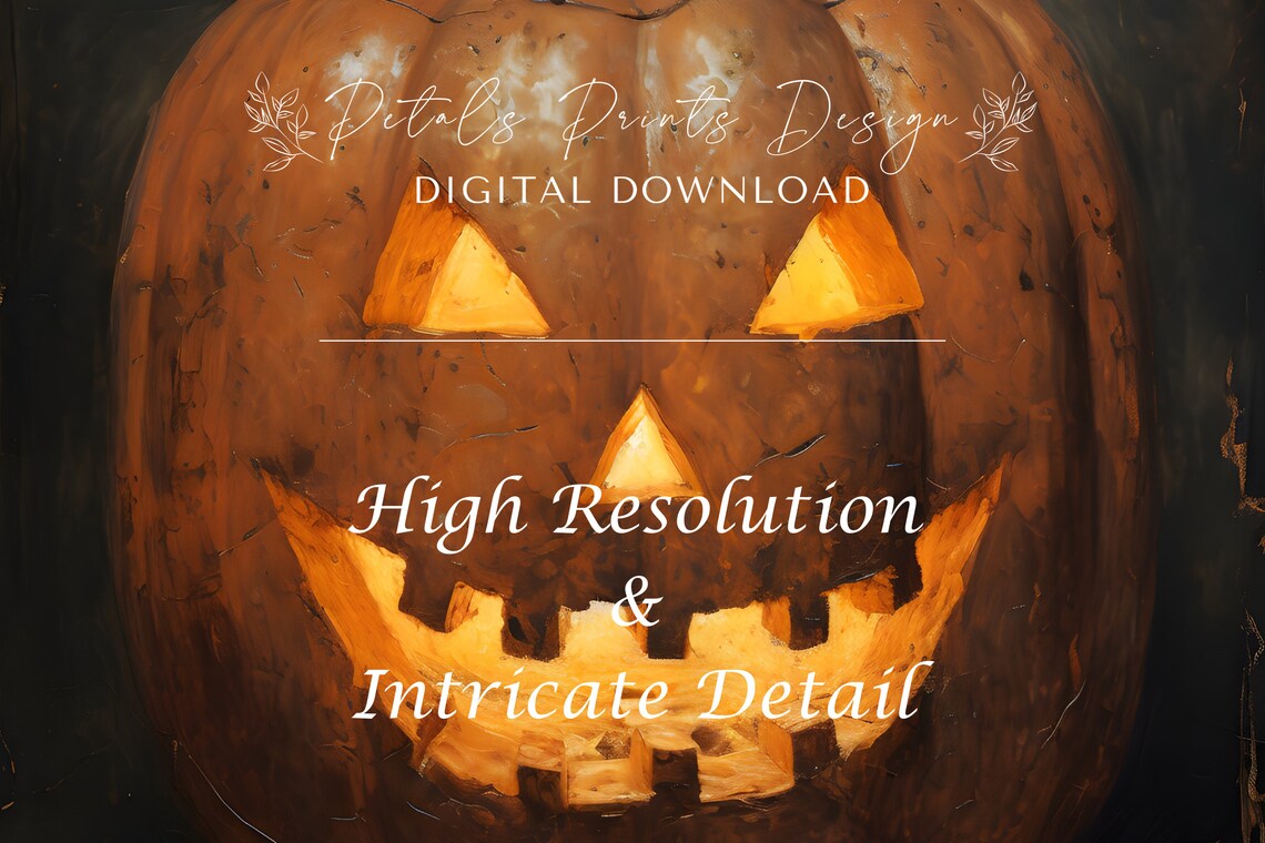 Vintage Pumpkin Halloween Art Print, Rustic Decor - Image 4
