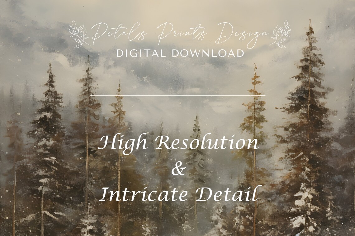 Rustic Winter Landscape Art Print, Vintage Farmhouse - Image 3