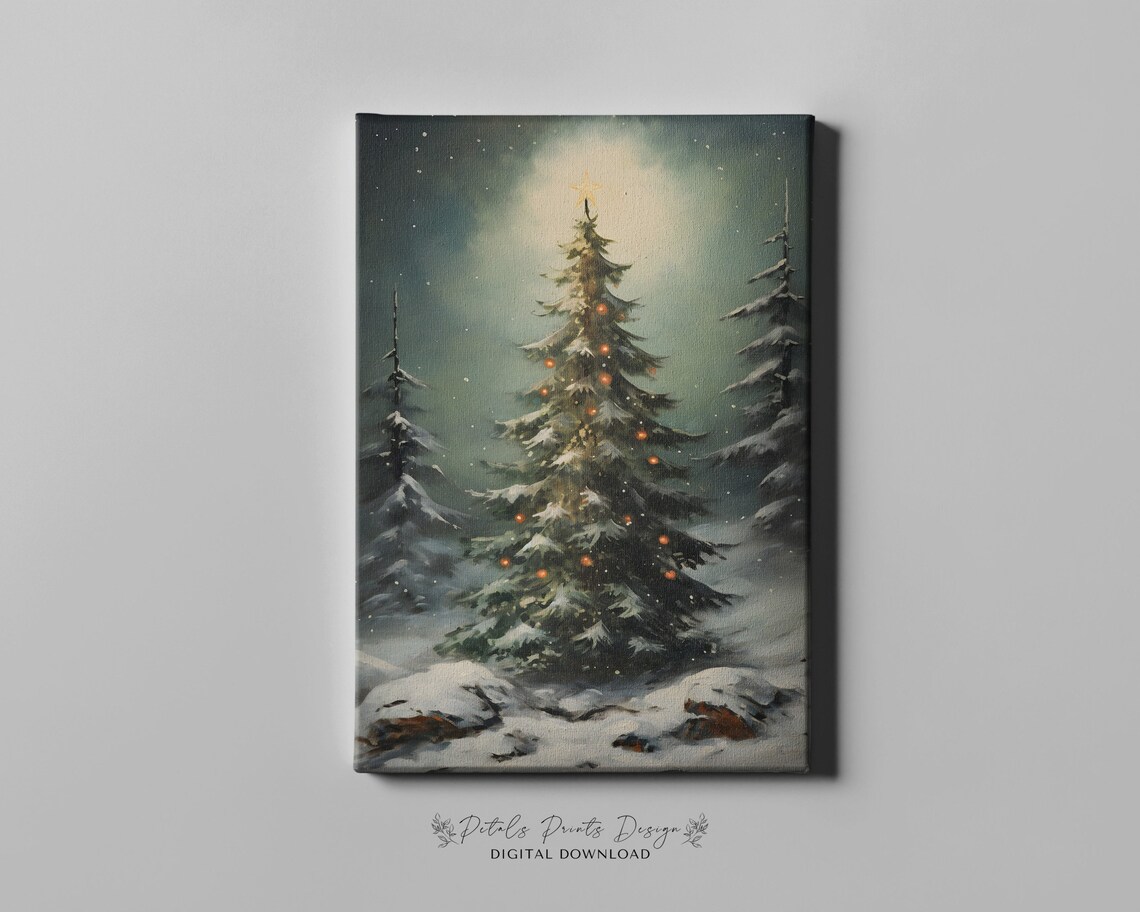 Christmas Trees Vintage Holiday Art Print - Image 4