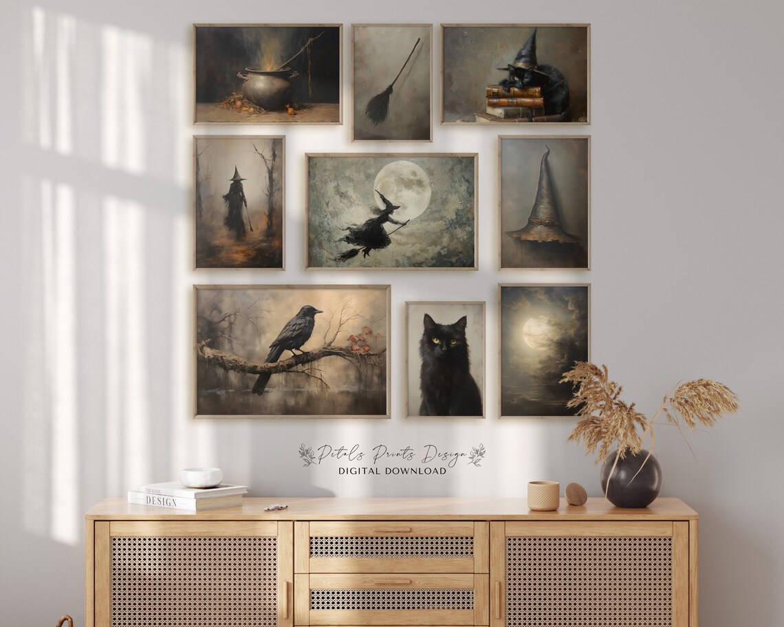 Witch Gallery Wall Prints Set, Vintage Halloween Art - Image 4