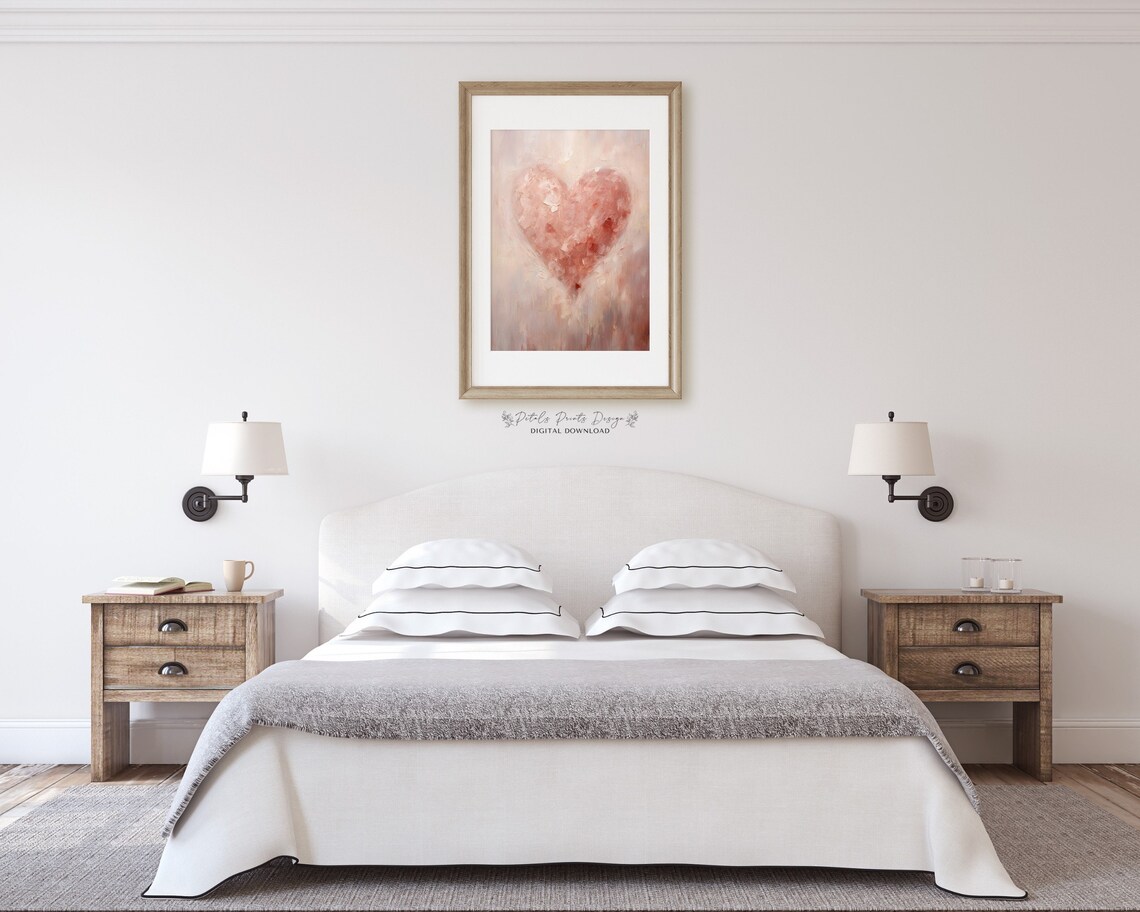 Valentine Heart Watercolor Poster, Romantic Wall Art - Image 2
