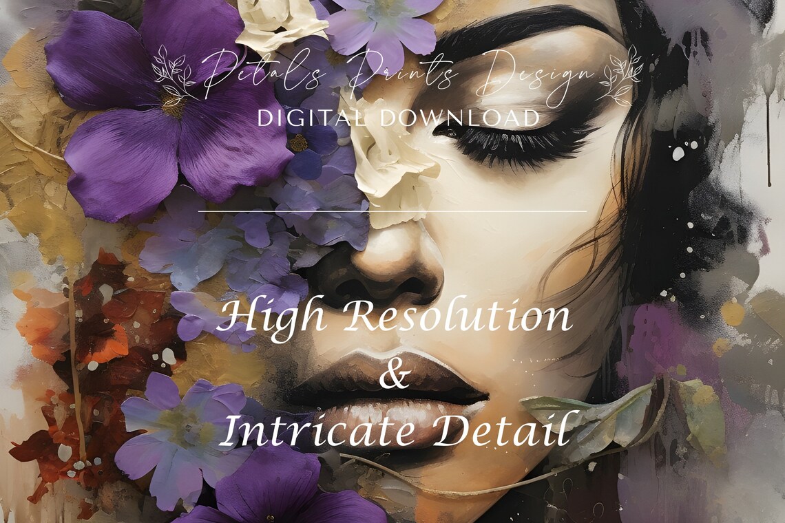 Flower Woman Vintage Oil Painting Art Print - Image 3