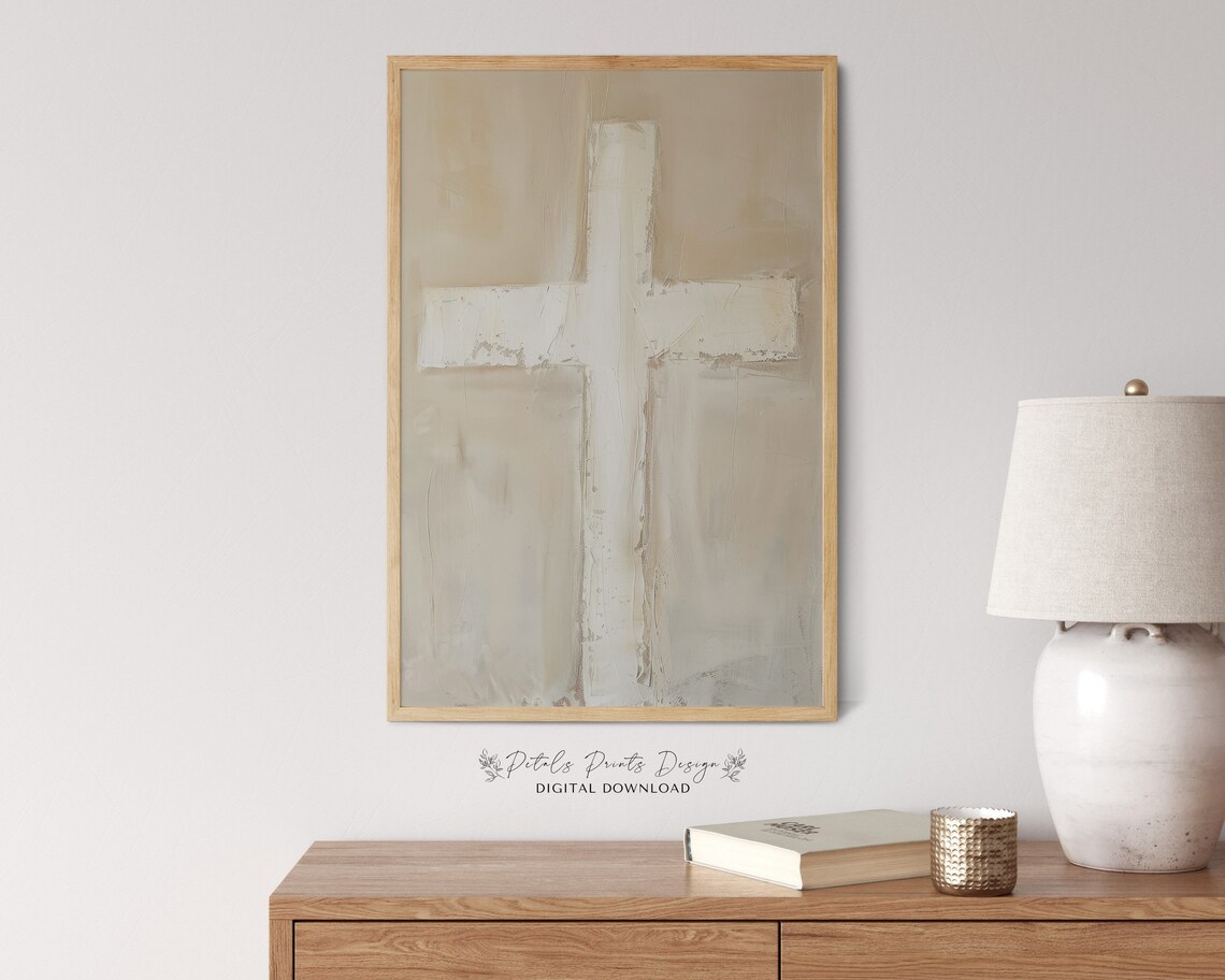 Cross Bible Verse Christian Minimalist Art Print - Image 3