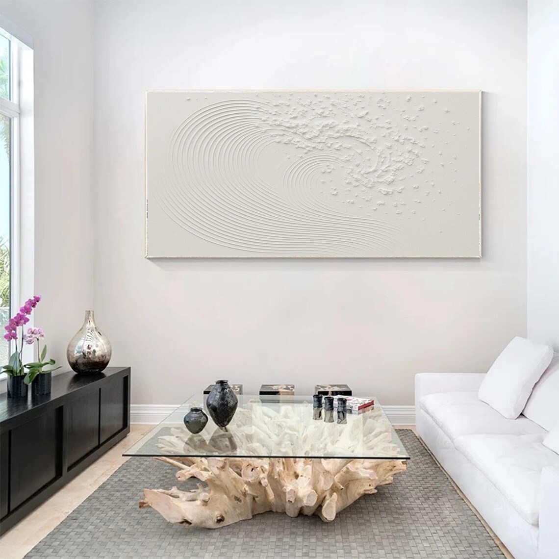 Textured Line Wave Art Print, Minimalist Coastal Decor - Image 3