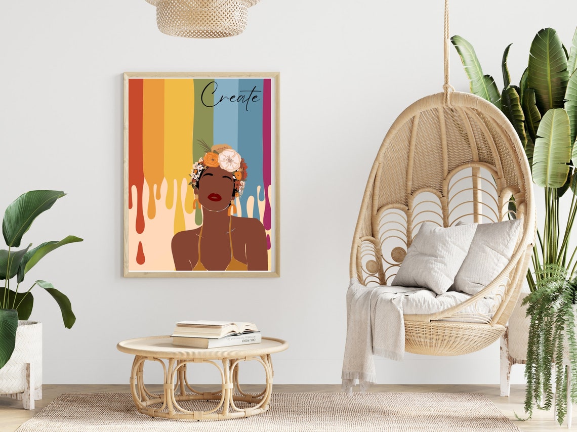 Create Wall Art Black Wall Art Women Art Wall Art Instant - Image 2