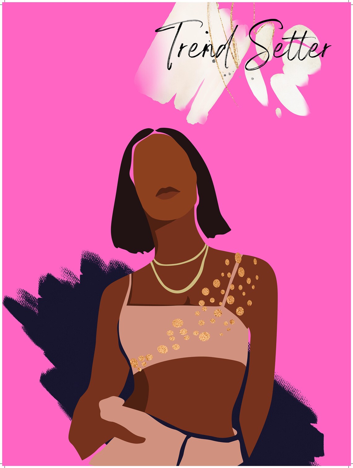 Trend Setter Quote Hot Pink Woman Fashion Statement Art Poster - Image 2