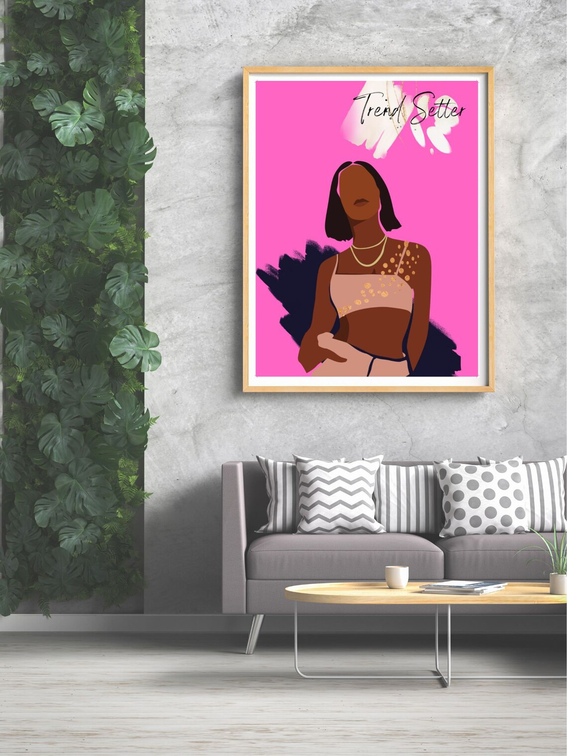 Trend Setter Quote Hot Pink Woman Fashion Statement Art Poster - Image 3