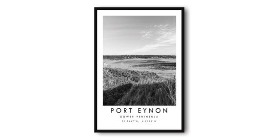 Port Eynon Gower Peninsula Minimalist Travel Poster