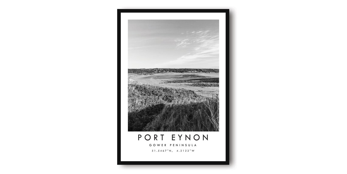 Port Eynon Gower Peninsula Minimalist Travel Poster