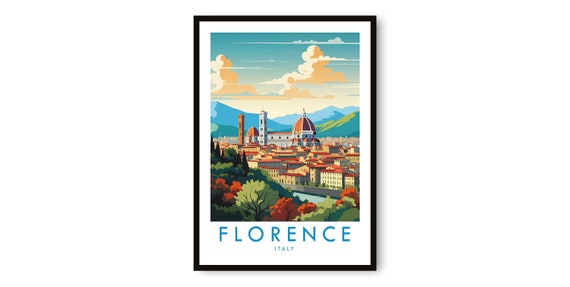 Florence Travel Poster, Italy Decor