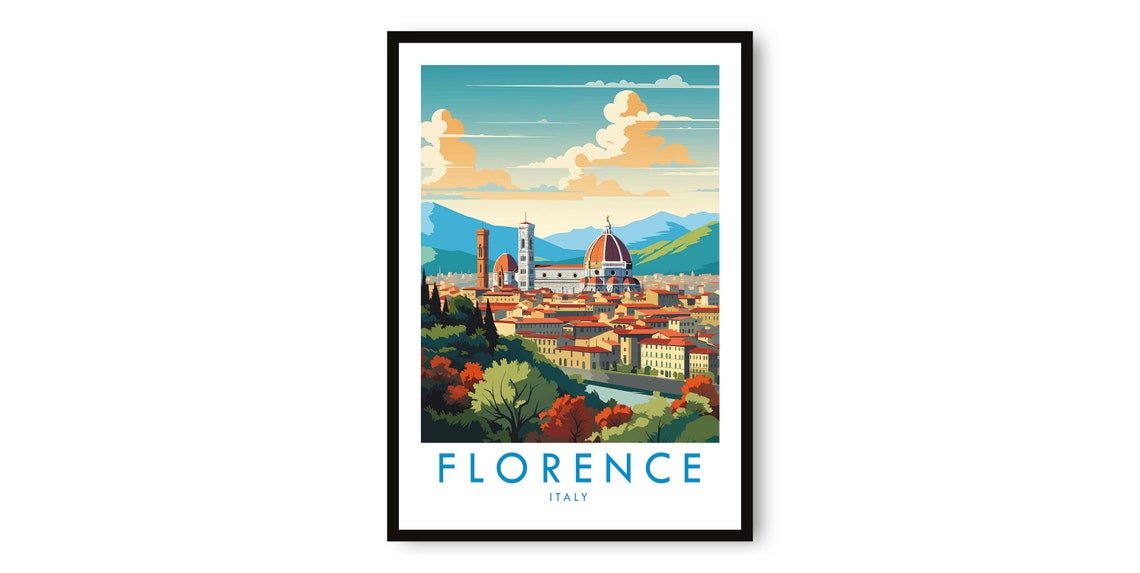 Florence Travel Poster, Italy Decor