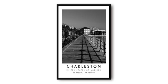 Charleston Travel Poster Minimalist City Map Art Print