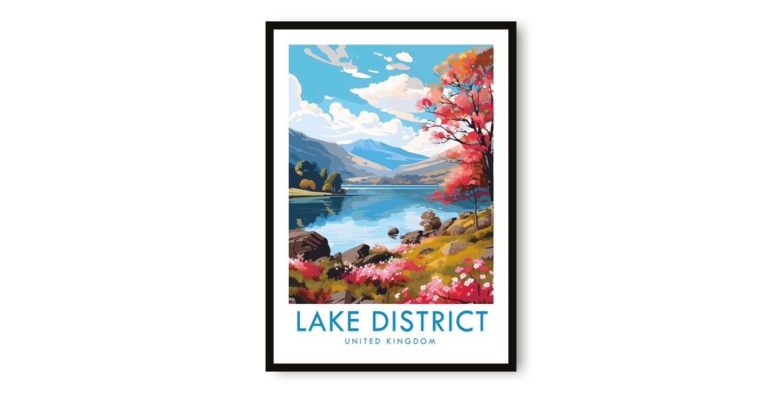 Lake District Travel Poster, Travel Poster
