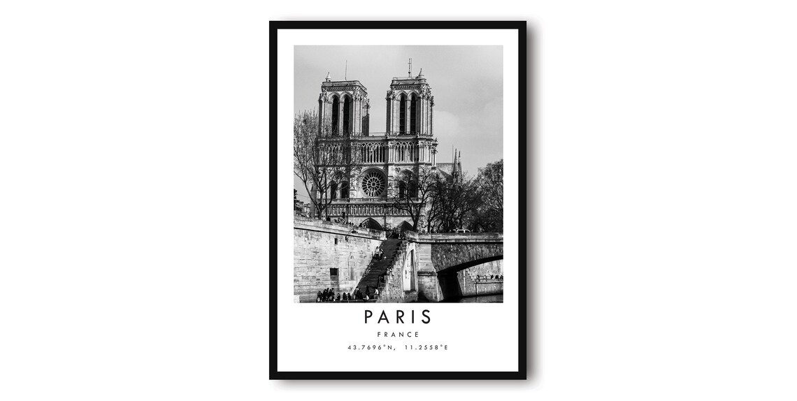 Paris Black And White Travel Poster, France