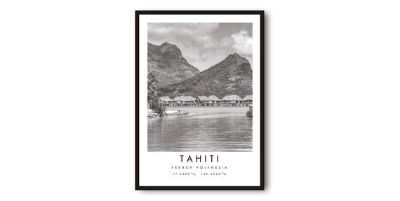 Tahiti Photography Print Minimalist Travel Poster
