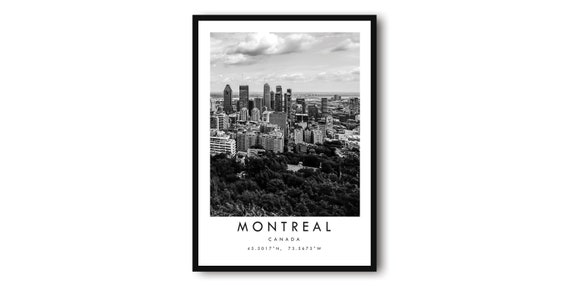Montreal Skyline Black And White Travel Poster