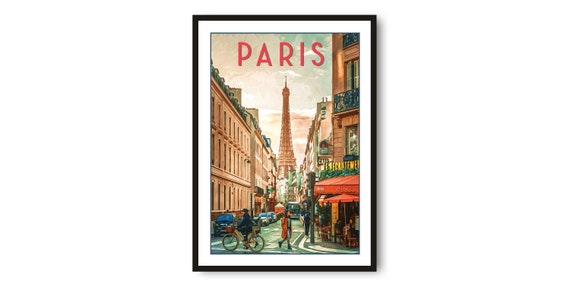 Paris Travel Poster, Minimalist France City Print