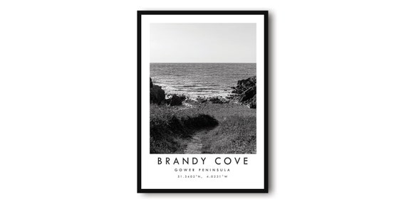 Brandy Cove, Gower Peninsula Minimalist Travel Poster