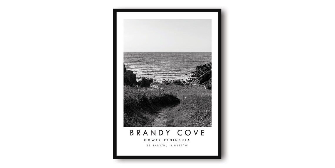 Brandy Cove, Gower Peninsula Minimalist Travel Poster