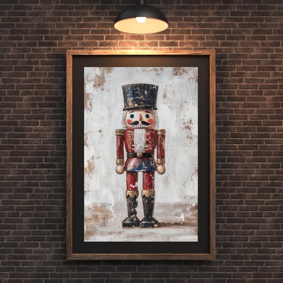 Christmas Nutcracker Vintage Rustic Art Print - Image 3