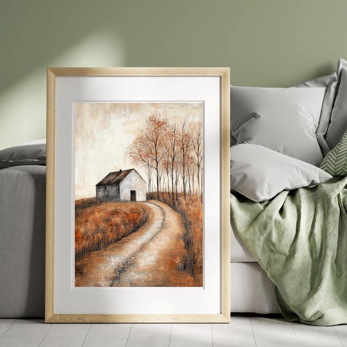 Autumn Tales Winding Country Road Barn Hill Burnt Orange Field Poster - Image 3