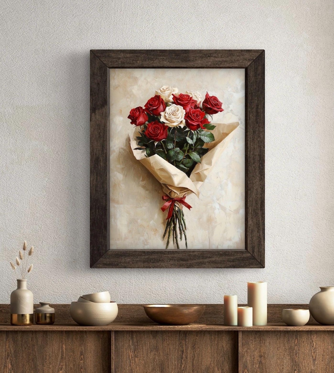 Valentines Day Rustic Rose Floral Art Print - Image 5