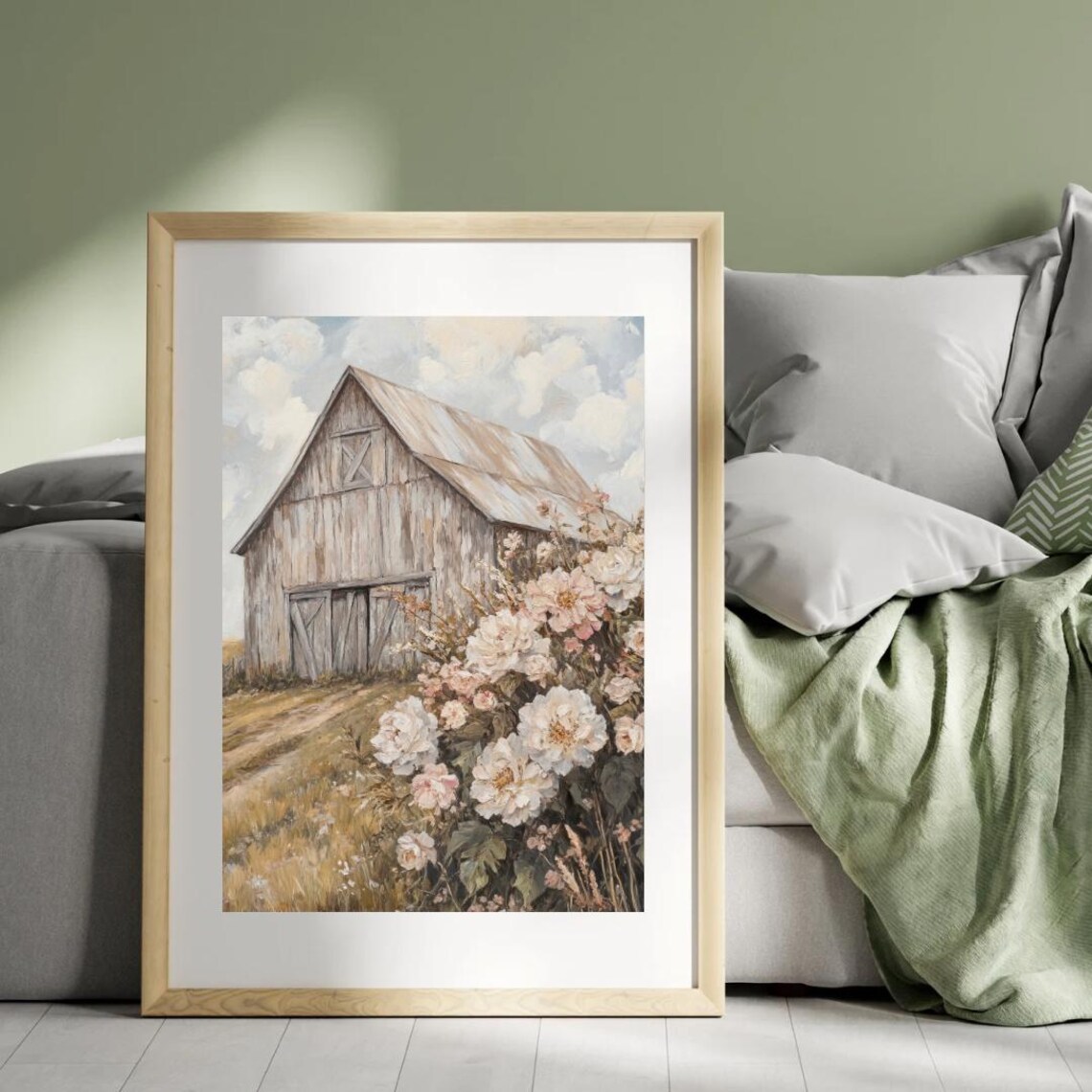 Vintage Barn And Spring Wildflowers Art Print - Image 4
