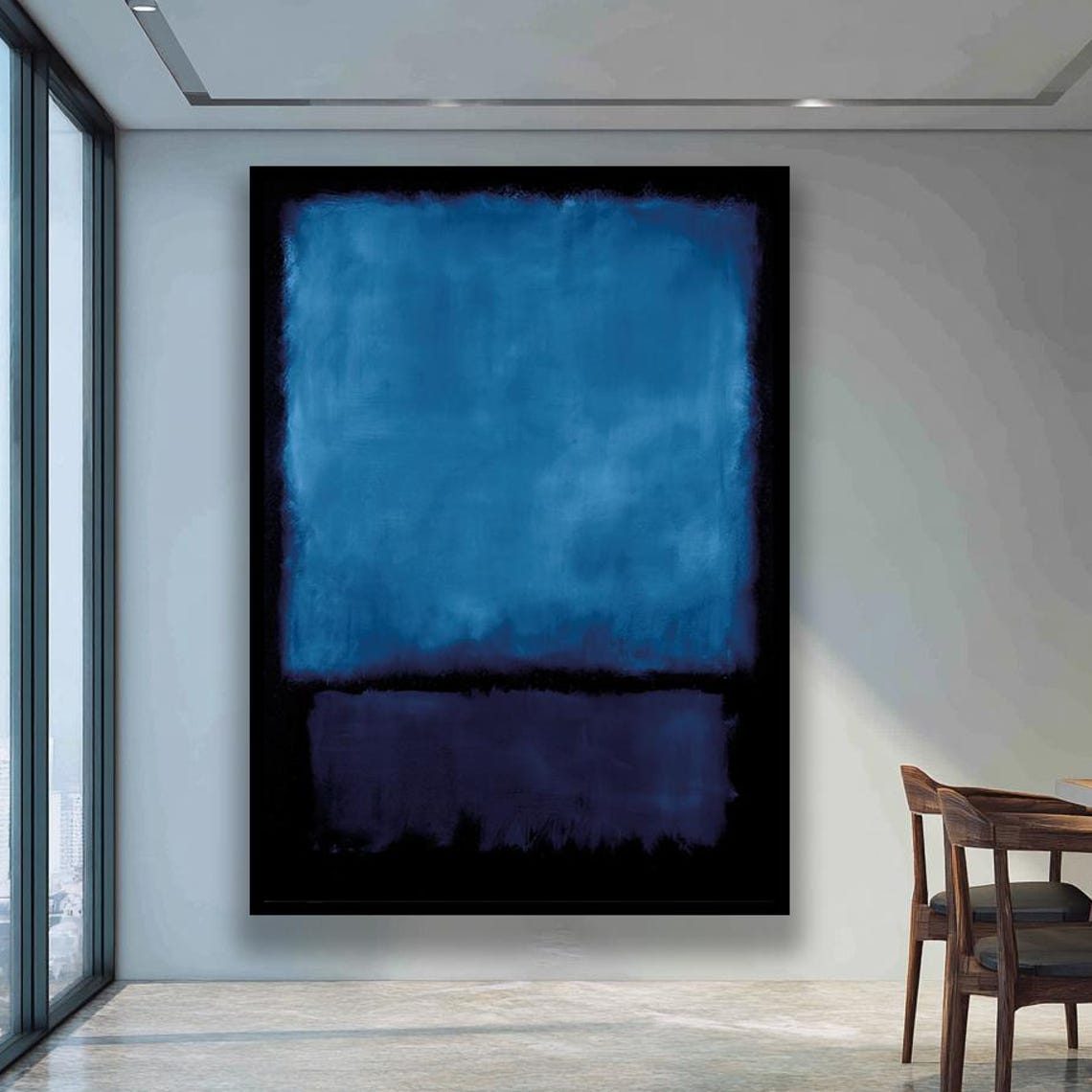 Mark Rothko Style Deep Blue Abstract Color Field Modern Art Print